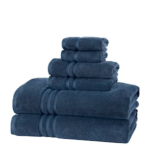 Turkish Cotton Ultra Soft Navy Blue 6-Piece Bath Towel Set