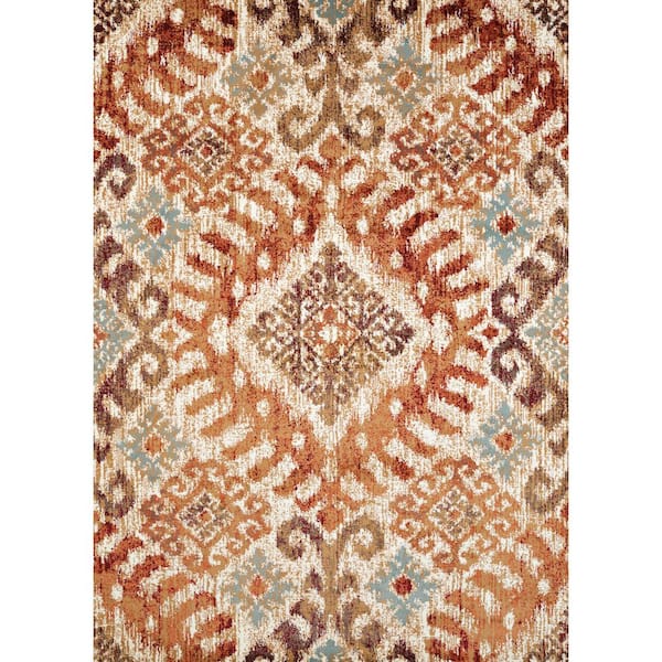 United Weavers Bridges Verazanno Crimson 9 ft. 10 in. x 13 ft. 2 in. Geometric Olefin Area Rug