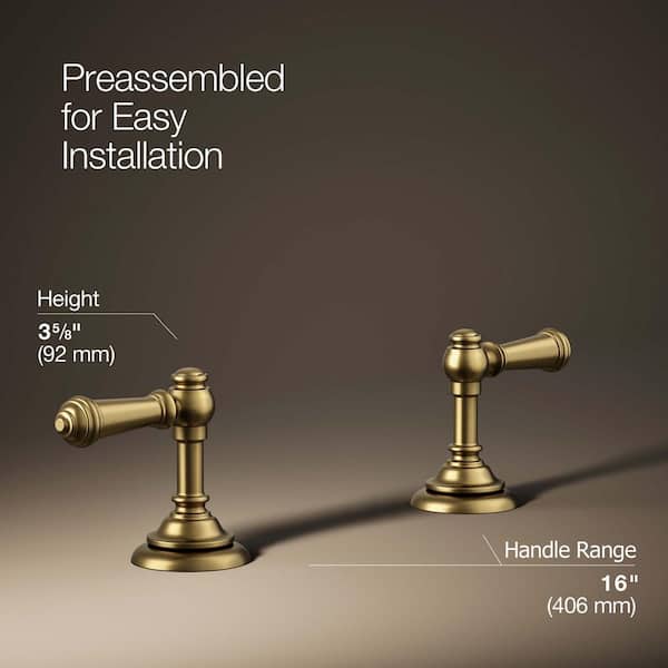 KOHLER Artifacts Bathroom Sink Lever Handles in Vibrant Brushed Moderne Brass