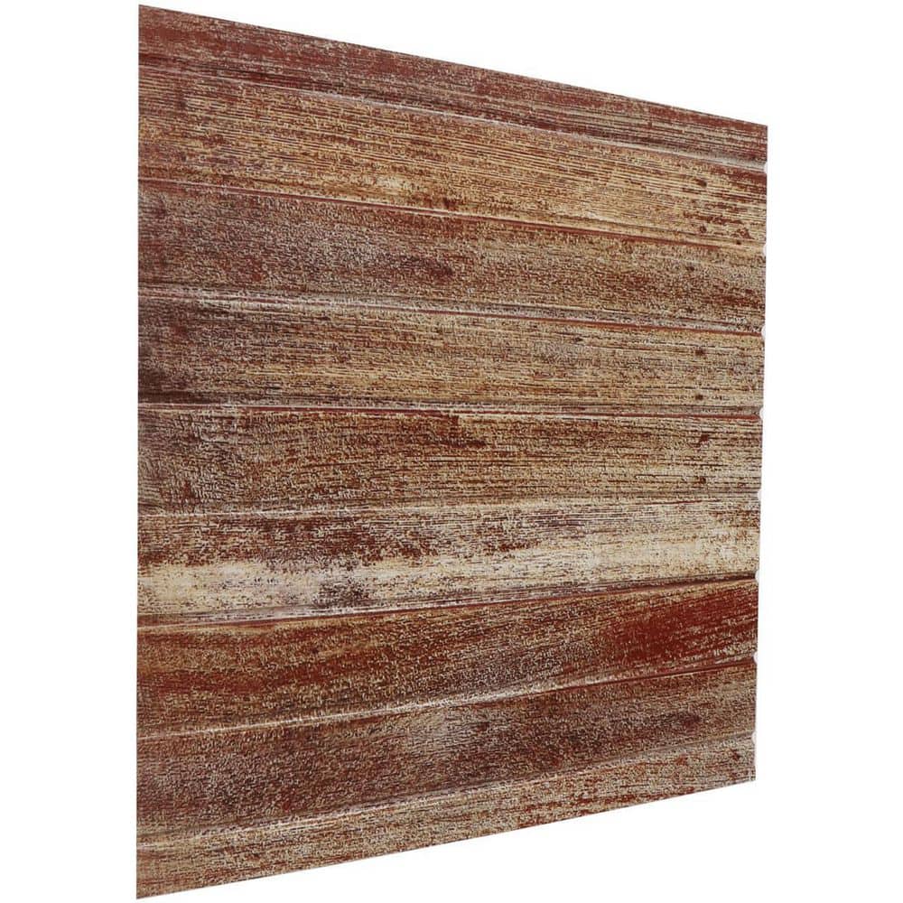 Brown Faux Wood Plank Textured PVC Ceiling Tiles, 2' x 2', Pack of 25