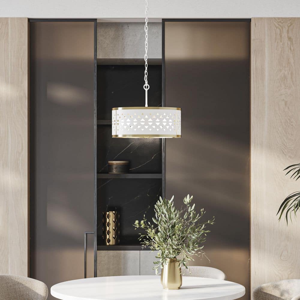 Avec 18 in. 3-Light Champagne Bronze White Metal Global Pendant price history on PriceWatchPro