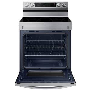 6.3 cu. ft. Smart Freestanding Electric Range with Rapid Boil and Self Clean in Stainless Steel