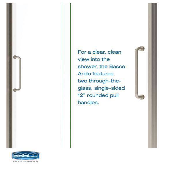 Arelo 60" Frameless Sliding Shower Door with Clear Glass