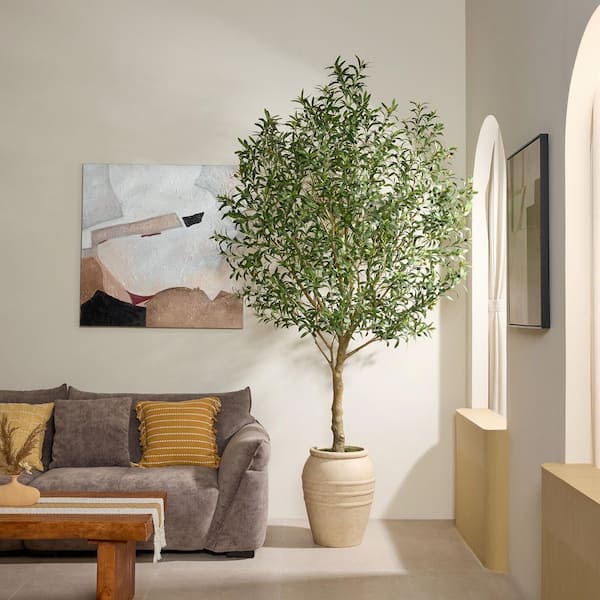 DR.Planzen 9 ft. Artificial Olive Tree with Planter, Large Faux