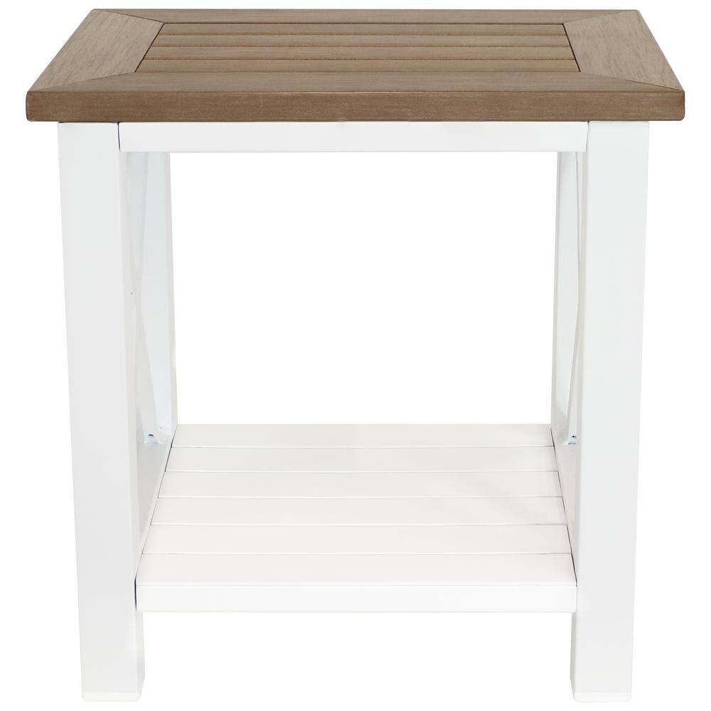 Rustic Charm 18" Metal and Polystyrene Multipurpose Side Table