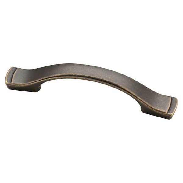 Liberty Step Edge 3 or 3-3/4 in. (76 or 96 mm) Warm Chestnut Dual Mount Cabinet Drawer Pull