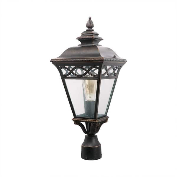 Unbranded Cheri 1-Light Oil Rubbed Bronze Outdoor Post Lantern