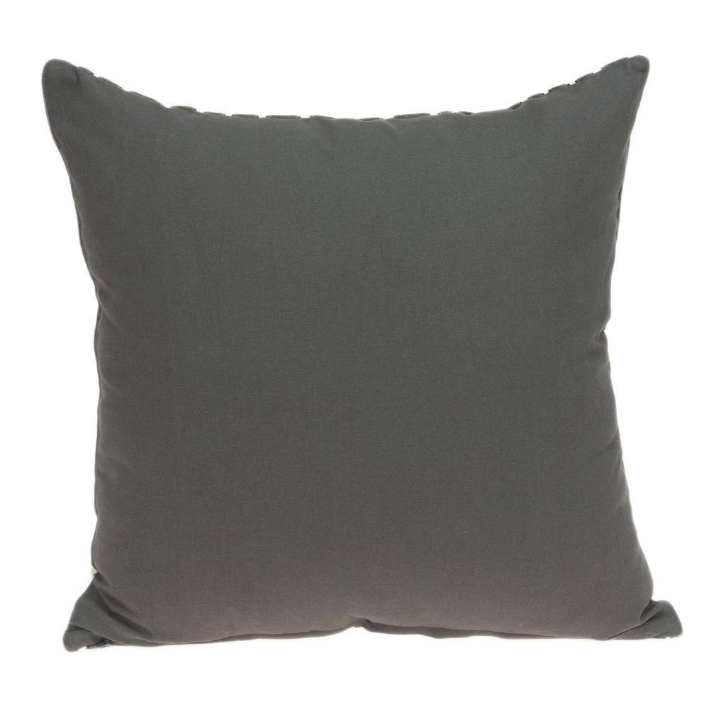 Gail Nautical Anchor Gray and White Cotton Throw Pillow