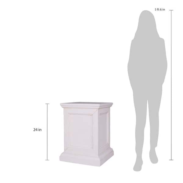 MPG 18 in. L x 18 in. W x 24 in. H Square Stand Stone in Light