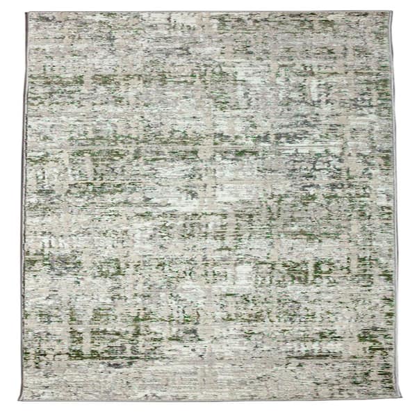 Livigno 1241 Transitional Abstract Green Runner Area Rug