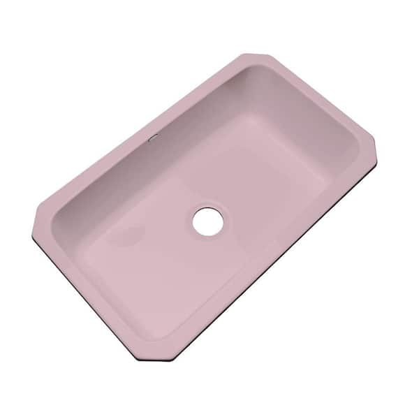 Thermocast Manhattan Undermount Acrylic 33 in. Single Bowl Kitchen Sink in Wild Rose