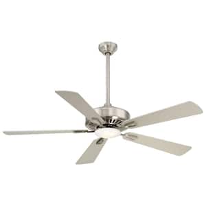 Contractor 52 in. Integrated LED Indoor Brushed Nickel Ceiling Fan with Light with Remote Control