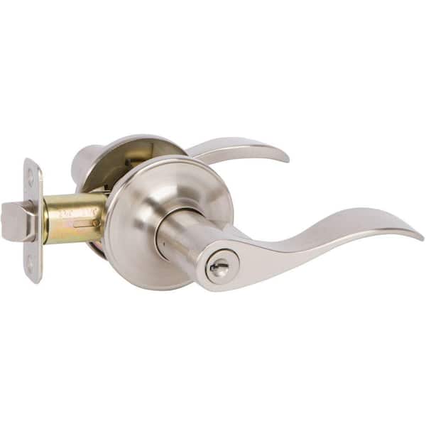 BOSTON Door Lever Knurled Handle with full locking system - Satin