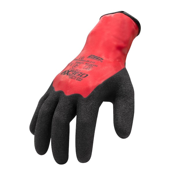 Latex Coated Heavy Duty Working Gloves Nylon New 12 Pairs Size 9/L Red/Black 