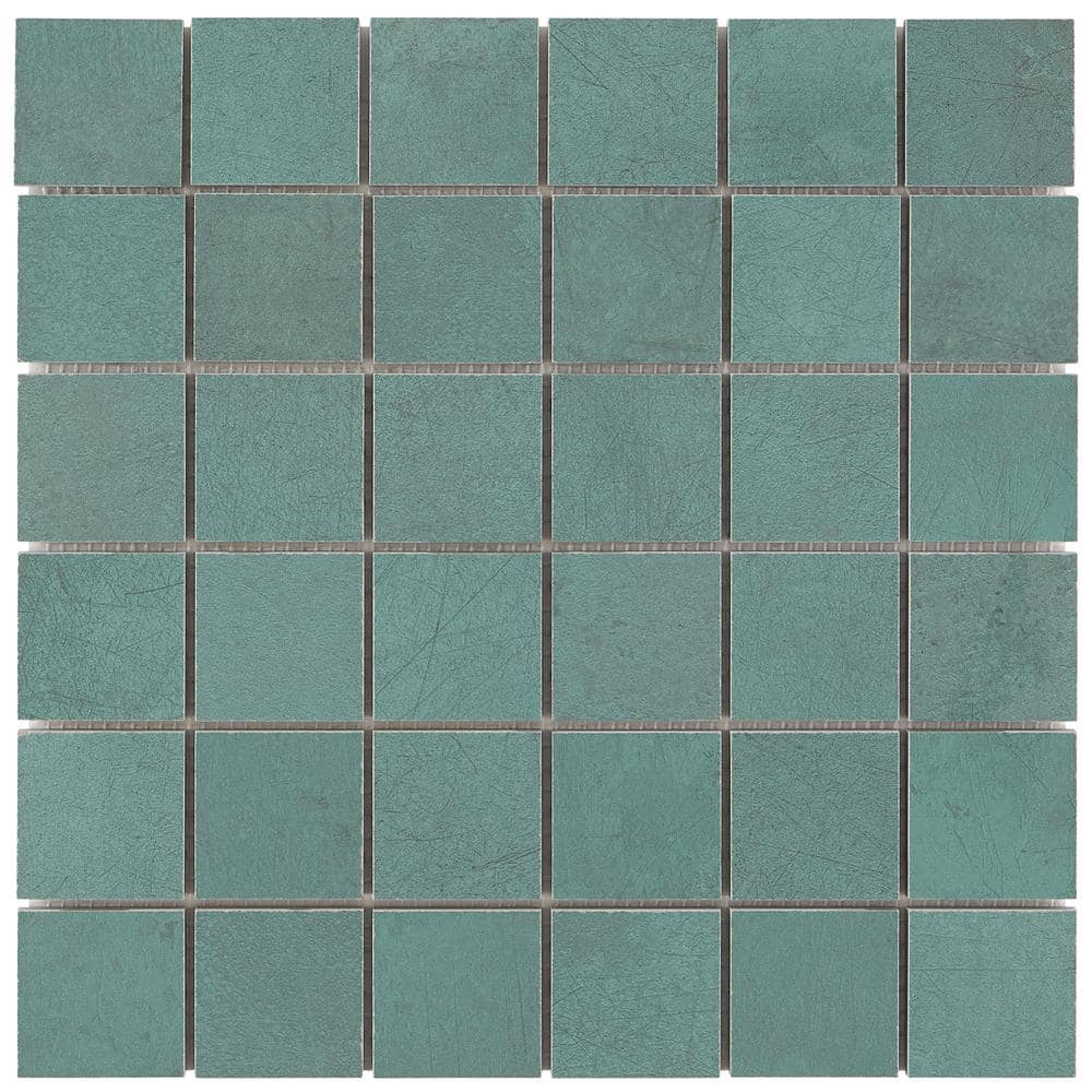 Forge Emerald 4 in. x 0.35 in. Matte Porcelain Floor and Wall Mosaic Tile Sample price history on PriceWatchPro