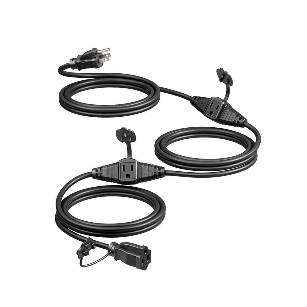 25 ft. 16/3C SJTW Outdoor Extension Cord with 3-Prong 3 Outlets and Safety Cover, Black price history on PriceWatchPro