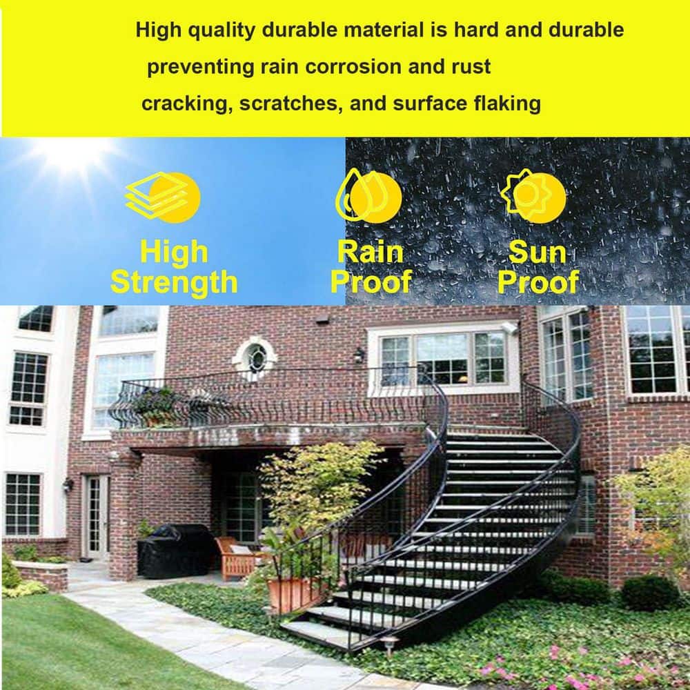 Black Powder-Coated Iron Deck Baluster Set for Stairs and Porch