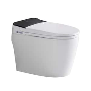 Smart Elongated Bidet Toilet 1.28 GPF in White with Heated, Warm Water Wash, Self-Cleaning, Warm Air Dryer