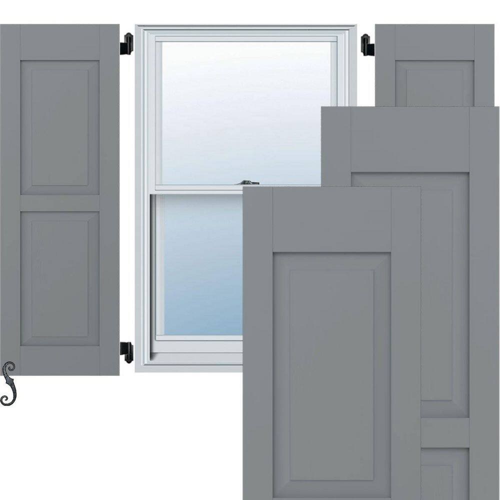 Ocean Swell Mango Wood Raised Panel Exterior Shutters, 12" x 58"