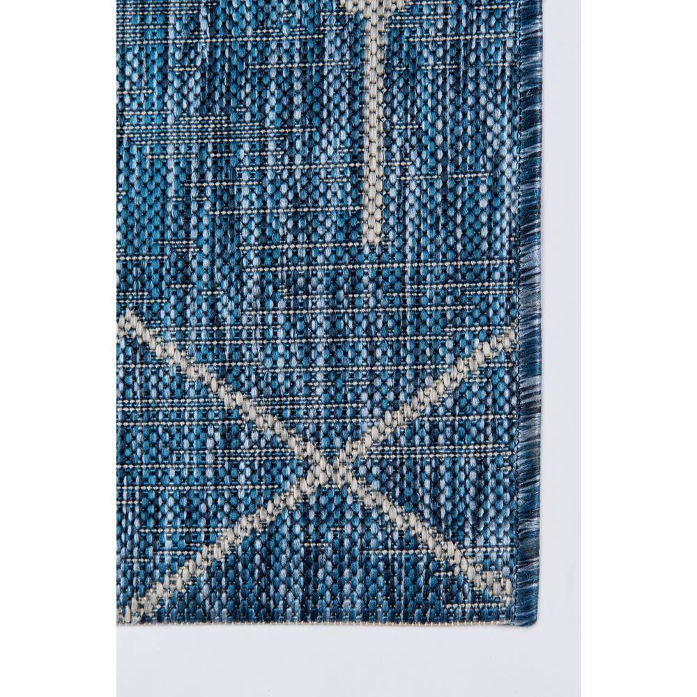 Monaco Blue Geometric Indoor/Outdoor Easy-Care Rug, 3'3" x 5'