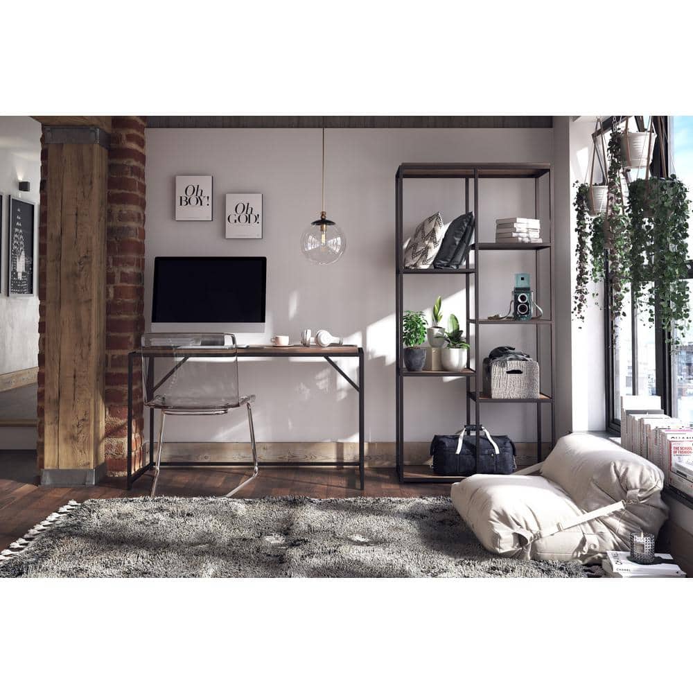 Machias 5-Shelf Bookcase, Weathered Oak