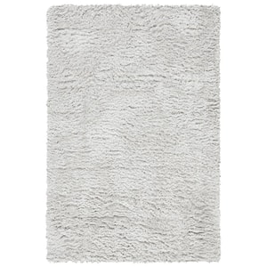 Madrid Shag Silver 4 ft. x 6 ft. Solid Area Rug