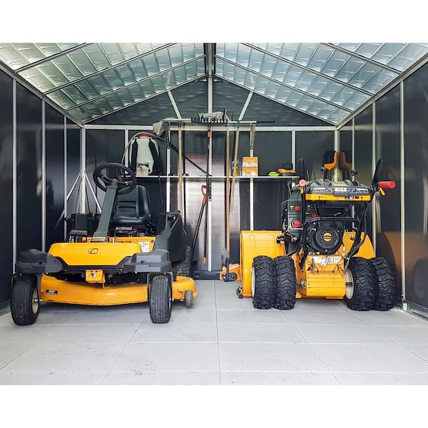 Yukon 11 ft. W x 17 ft. D Resin Plastic Outdoor Garden Storage Shed with Floor (185.5 sq. ft.) in Dark Gray