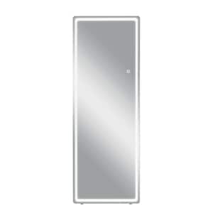 16 in. W x 63 in. H Modern Rectangle Aluminium Alloy Frameless White Full Length Mirror With Rounded Corner