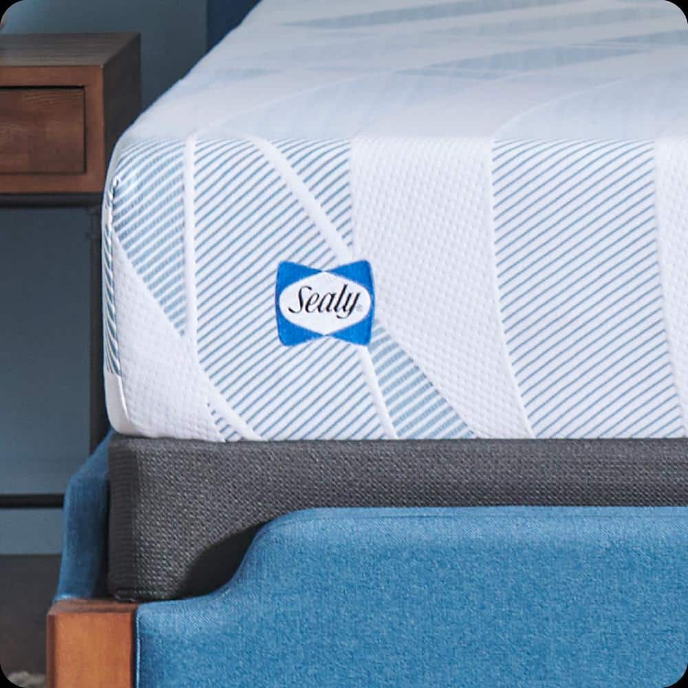 Full Size Blue and White Gel Memory Foam Mattress
