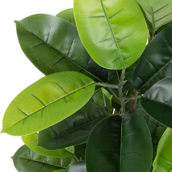 Pure Garden 51- Inch Green Artificial Rubber Tree with Natural Feel Leaves  in Pot 50-LG1261 - The Home Depot