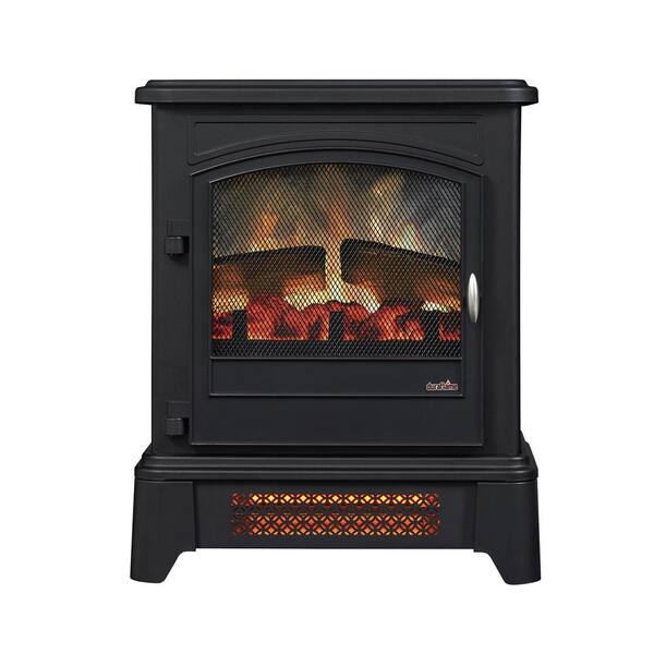Twin Star Home 1000 sq. ft. Black Freestanding Electric 3D Infrared Stove
