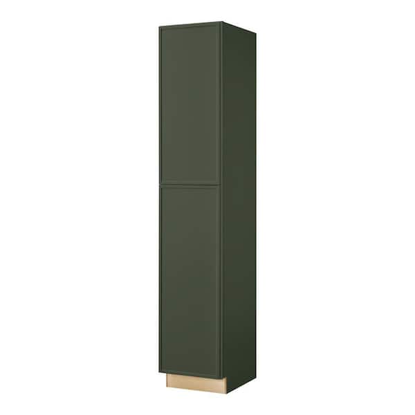 Leyton 18 in. W x 24 in. D x 96 in. H Ready to Assemble Plywood Slim Shaker Pantry Kitchen Cabinet in Fern Green