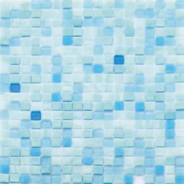 Apollo Tile Mingles 4" x 6" Glossy White and Blue Glass Mosaic Uniform square Wall and Floor Sample Tile 0.13 sq. ft./Piece (1-Pack)