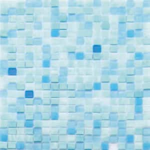 Mingles 11.6 in. x 11.6 in. Glossy White and Blue Glass Mosaic Wall and Floor Tile (18.69 sq. ft./case) (20-pack)