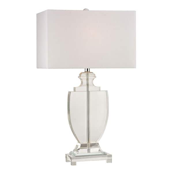 Titan Lighting Avonmead 26 in. Clear Solid Crystal Table Lamp