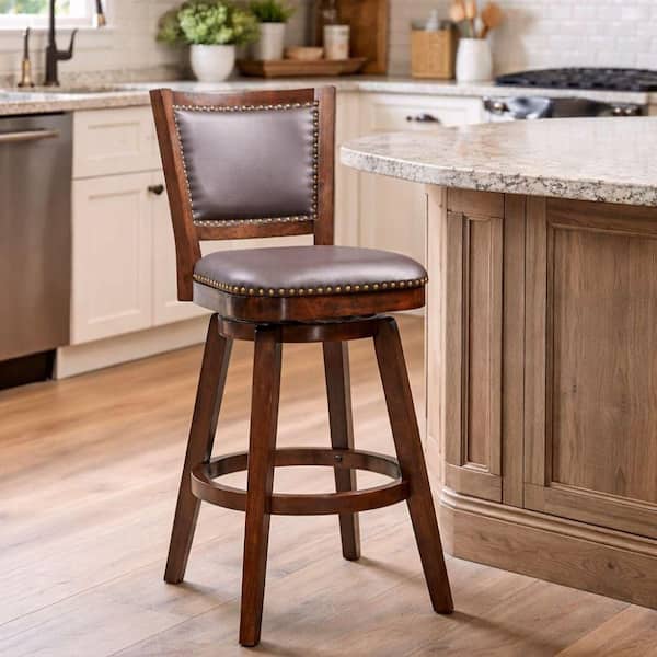 Broadmoor 44in. Product Height Cappuccino Swivel 29 in. Wood Barstool
