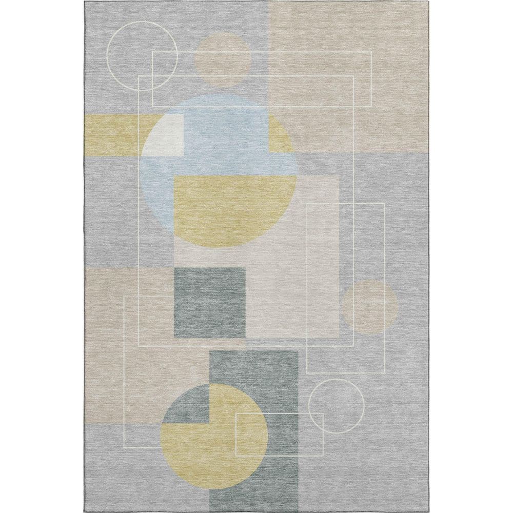 Mayfield Premium Machine Washable Abstract AMF2500 Silver 3 ft. x 5 ft. Area Rug price history on PriceWatchPro