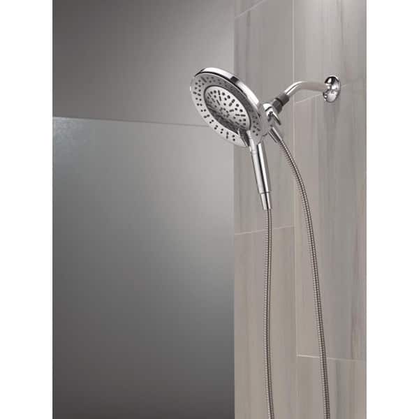 In2ition ProClean 6-Spray Wall Mount Dual Fixed and Handheld Shower Head in Chrome