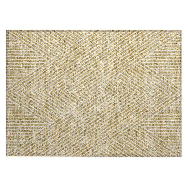 Chantille Machine Washable Indoor/Outdoor Abstract ACN937 Gold 1 ft. 8 in. x 2 ft. 6 in. Area Rug
