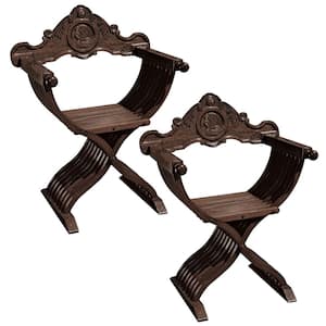 The Savonarola Brown Mahogany Chair (Set of 2)