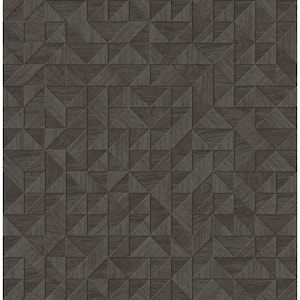 Gallerie Black Triangle Geometric Black Paper Strippable Roll (Covers 56.4 sq. ft.)