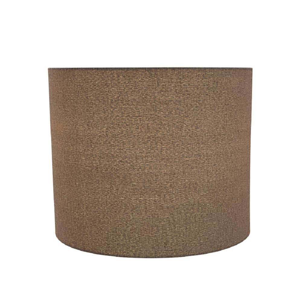 Gray Textured Fabric Drum Lamp Shade, 12" x 12" x 10"