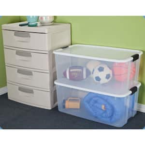116 Qt. Ultra Latching Storage Tote Box Container, Clear (32 Pack)