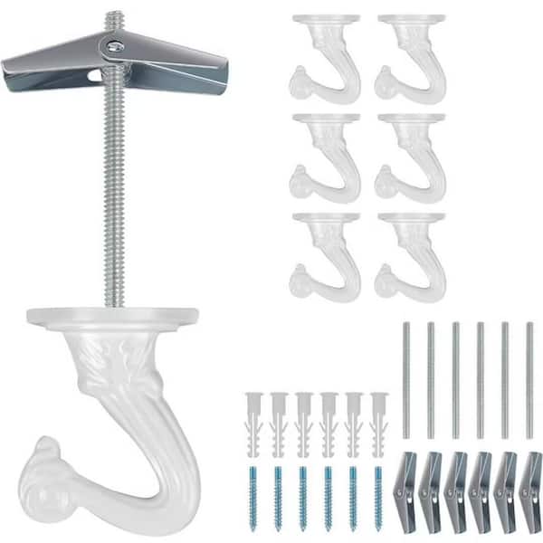 Heavy Duty Metal Ceiling and Plant Hooks for Hanging Plants and Lights on Indoor and Outdoor Walls (6-Pack)