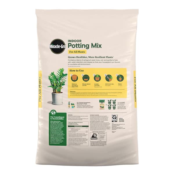 Miracle-Gro Indoor Potting Mix for All Plants 16 qt. Soil For Indoor  Container Plants, Use with Houseplants and More 72786890 - The Home Depot
