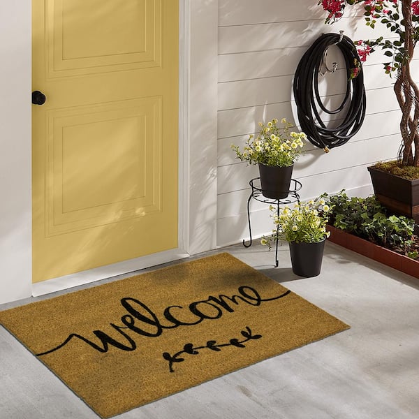 MSI Black Home Sweet Home 18 in. x 30 in. Coir Door Mat