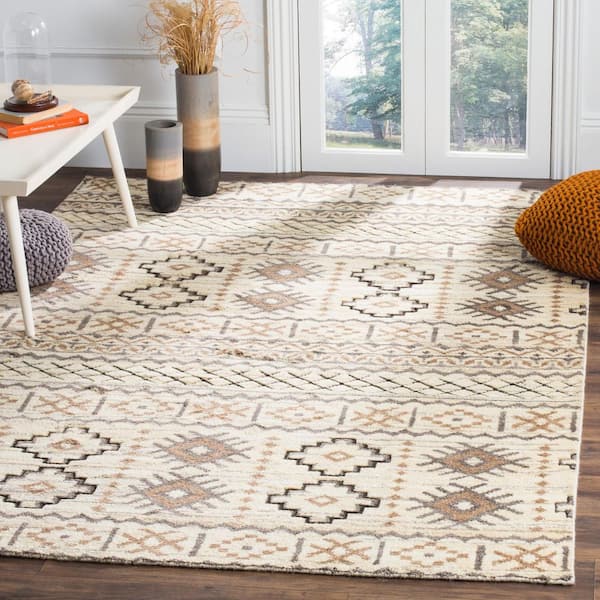 Challe 8 ft. x 10 ft. Camel Geometric Striped Area Rug