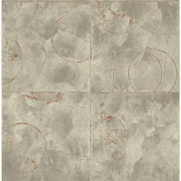 CASA MIA Square and Circle Grey Paper Non-Pasted Strippable Wallpaper Roll (Cover 56.05 sq. ft)