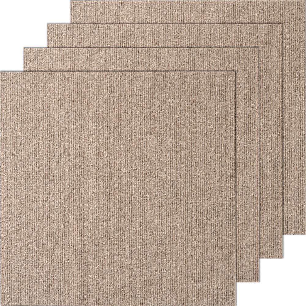 VEVOR Brown Commercial Residential 18 in. x 18 in. Peel and Stick Pattern Carpet Tile Carpet Squares 22.5 sq. ft.