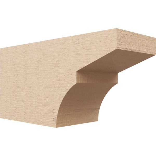 Ekena Millwork 6-in. x 8-in. x 16-in. Monterey Woodgrain, Primed Tan Timberthane Polyurethane Rafter Tail Brace